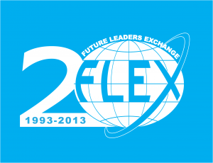 1993-2013 FLEX Anniversary logo white on blue