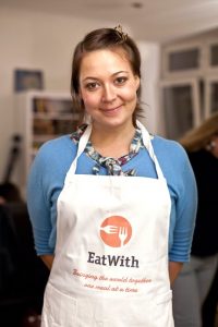 Wearing the official EatWith apron