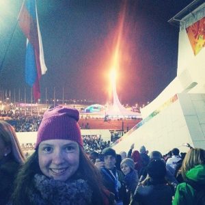 With the Olympic flame at the Sochi 2014 Opening Ceremony