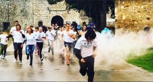 Color Run participants at the Colour Run Breast Cancer Fundraiser in Nis, October 10, 2015 (2)