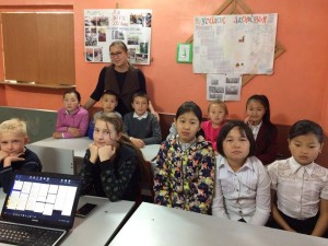 Valentina Khomenko - FLEX Alumna from Kyrgyzstan Nadezhda Pak'10 during the workshop at Svetlyi Put Orphanage