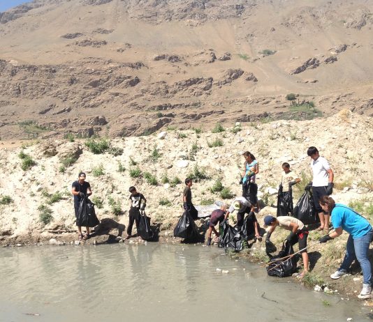 River Side Clean Up in Khorog, Tajikistan