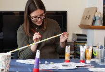 Painting Pinwheels for the Rugutė Foundation in Lithuania