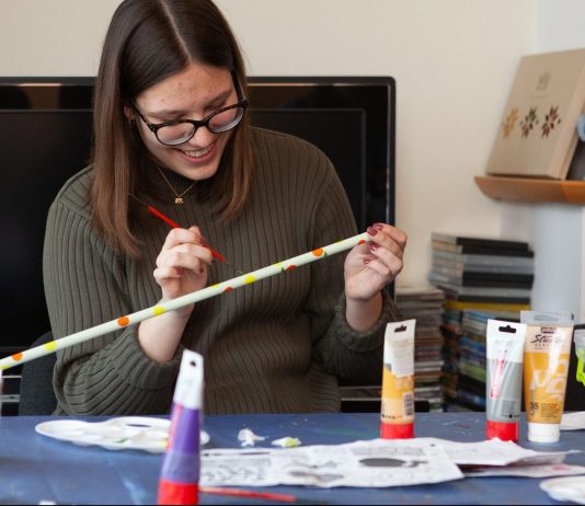 Painting Pinwheels for the Rugutė Foundation in Lithuania