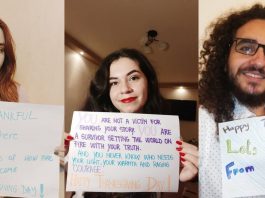 Handwritten Messages from Romania Express Solidarity with Survivors of Domestic Violence